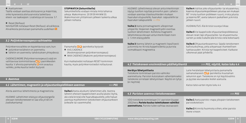 VDO WL X2 DW User Manual | Page 123 / 336