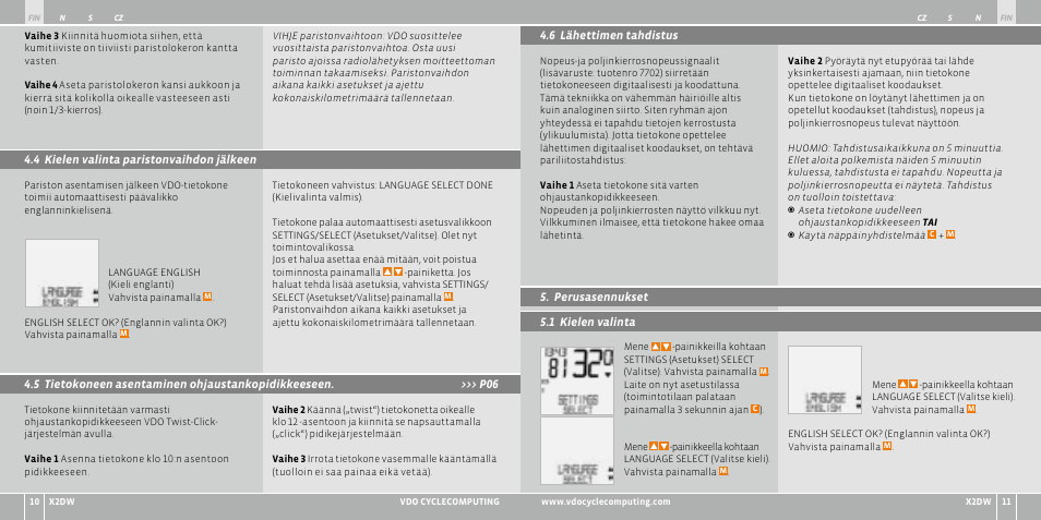 VDO WL X2 DW User Manual | Page 124 / 336