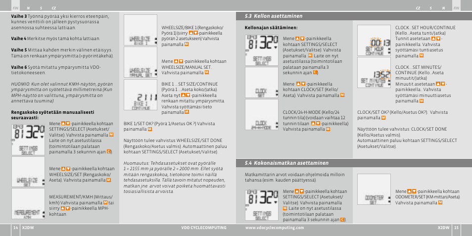 VDO WL X2 DW User Manual | Page 126 / 336