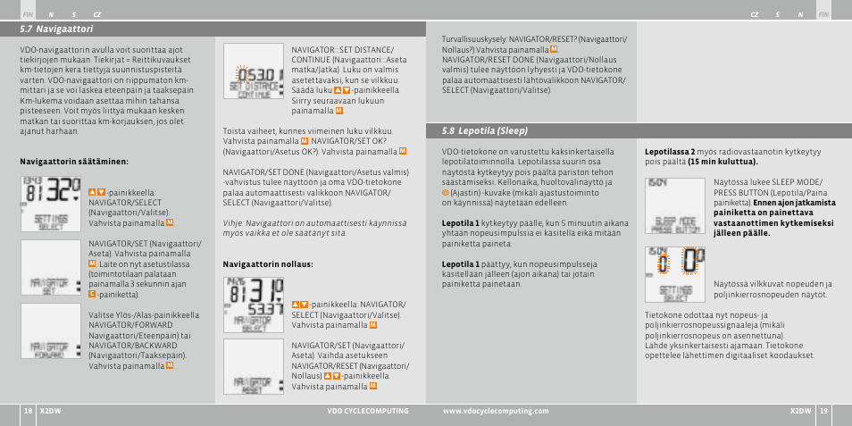 VDO WL X2 DW User Manual | Page 128 / 336