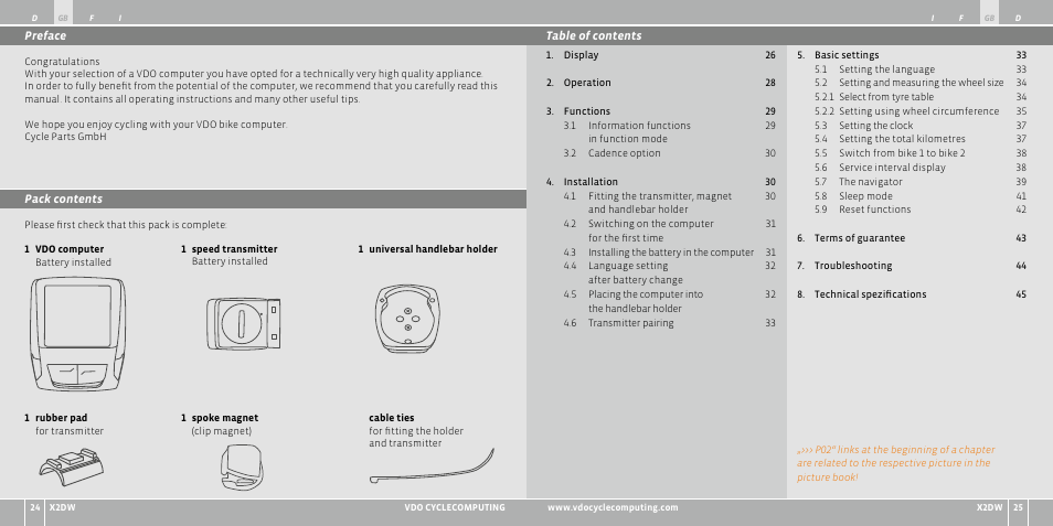 VDO WL X2 DW User Manual | Page 13 / 336