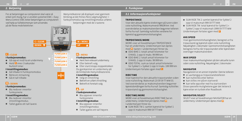 VDO WL X2 DW User Manual | Page 133 / 336