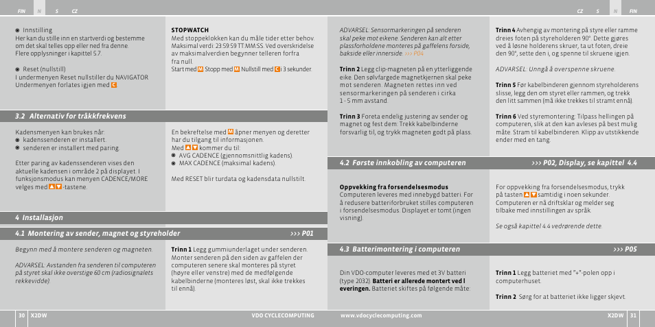 VDO WL X2 DW User Manual | Page 134 / 336