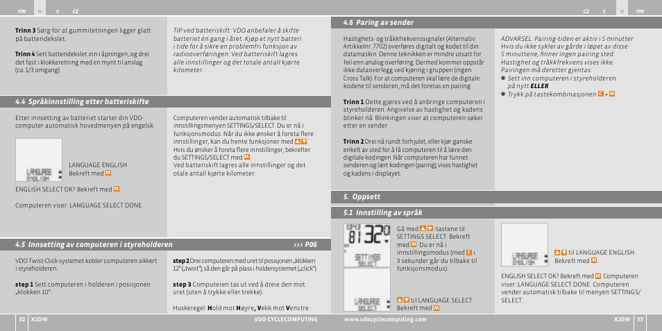 VDO WL X2 DW User Manual | Page 135 / 336