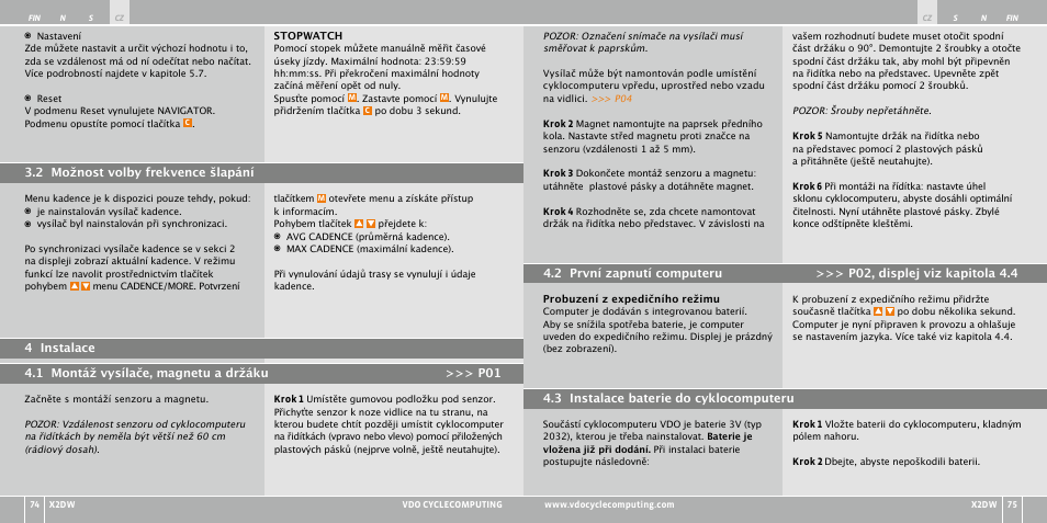 VDO WL X2 DW User Manual | Page 156 / 336