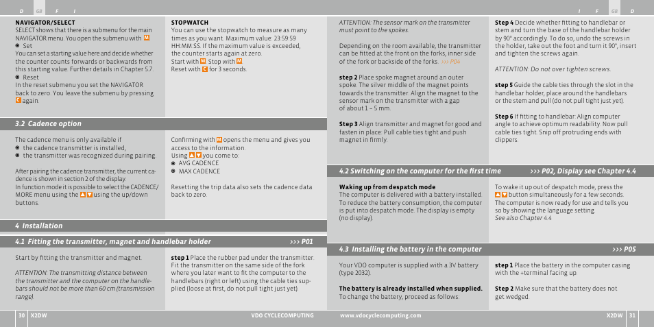 VDO WL X2 DW User Manual | Page 16 / 336
