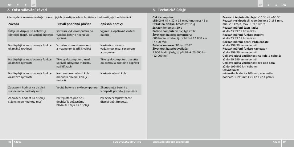 VDO WL X2 DW User Manual | Page 163 / 336