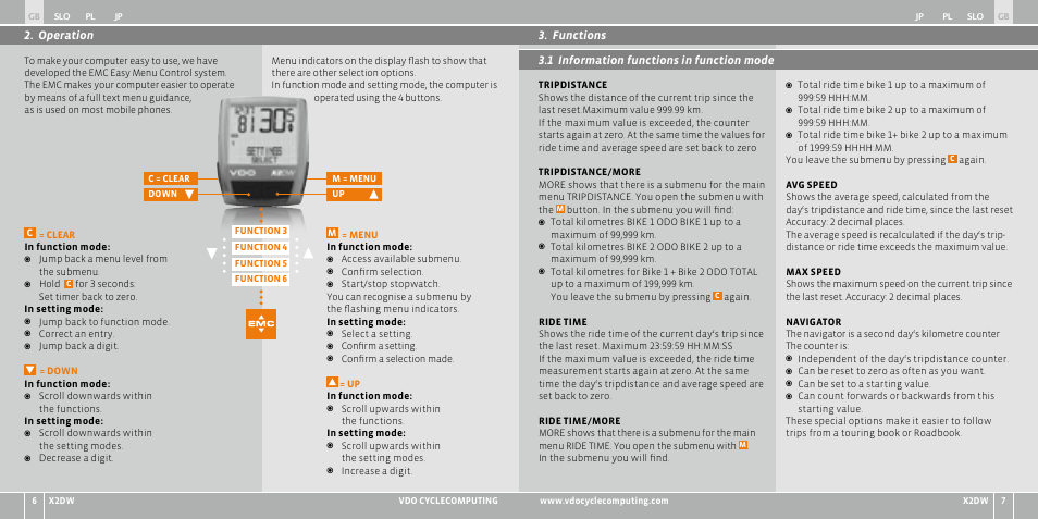 VDO WL X2 DW User Manual | Page 169 / 336