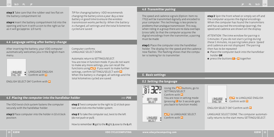VDO WL X2 DW User Manual | Page 171 / 336
