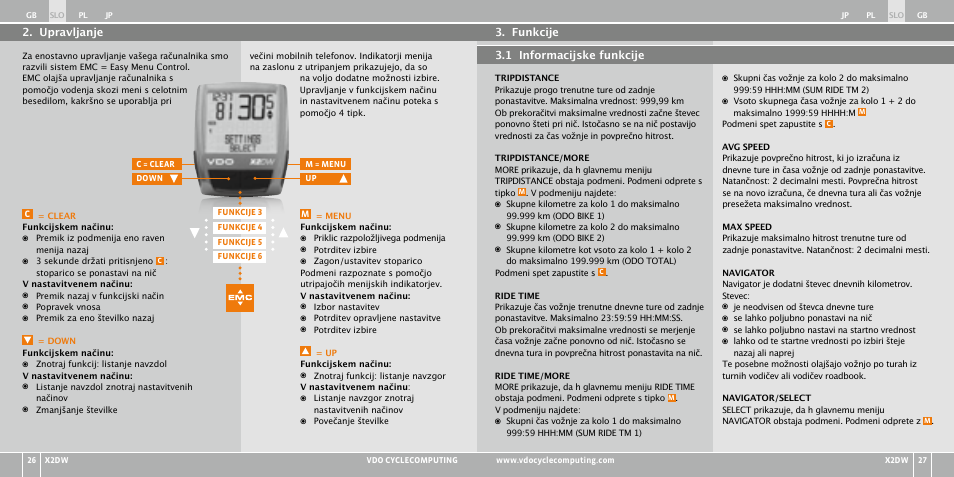 VDO WL X2 DW User Manual | Page 179 / 336