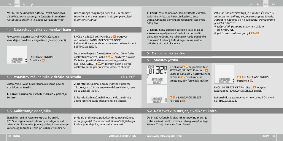 VDO WL X2 DW User Manual | Page 181 / 336