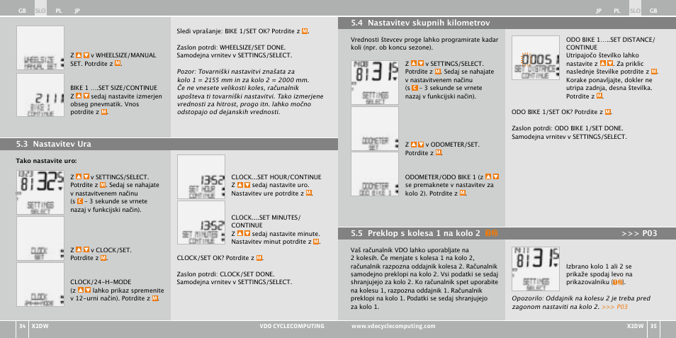 VDO WL X2 DW User Manual | Page 183 / 336