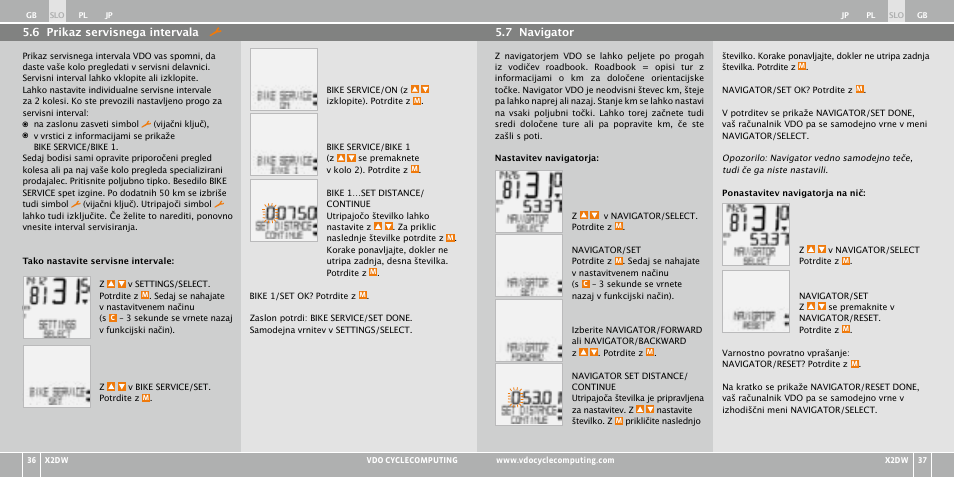 VDO WL X2 DW User Manual | Page 184 / 336