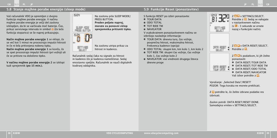VDO WL X2 DW User Manual | Page 185 / 336