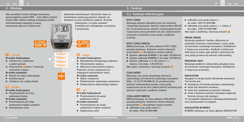 VDO WL X2 DW User Manual | Page 189 / 336