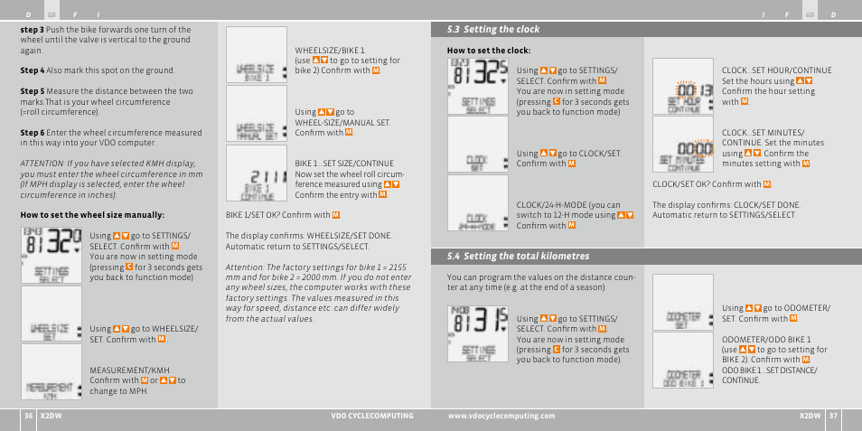 VDO WL X2 DW User Manual | Page 19 / 336