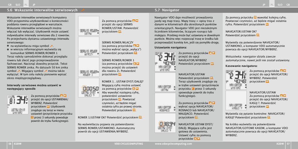 VDO WL X2 DW User Manual | Page 194 / 336