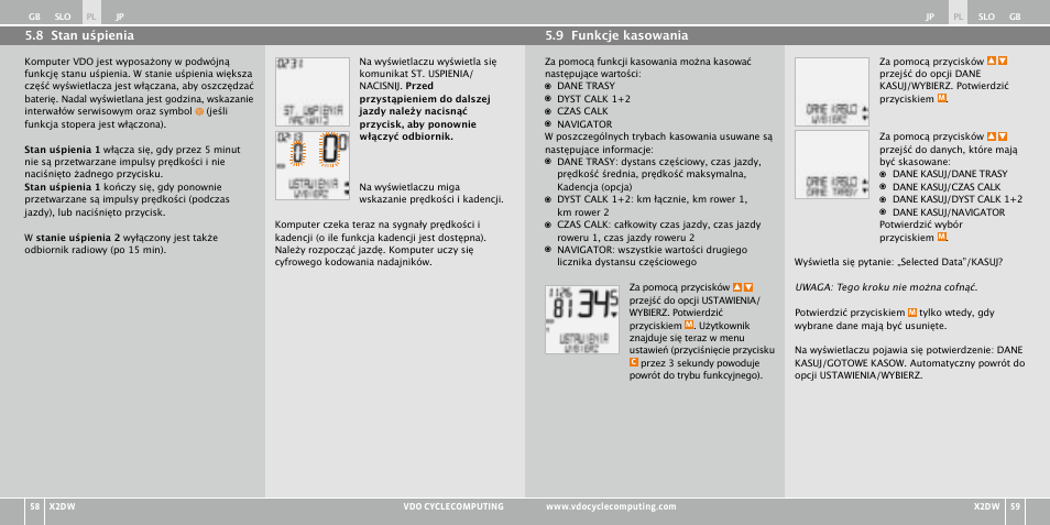 VDO WL X2 DW User Manual | Page 195 / 336