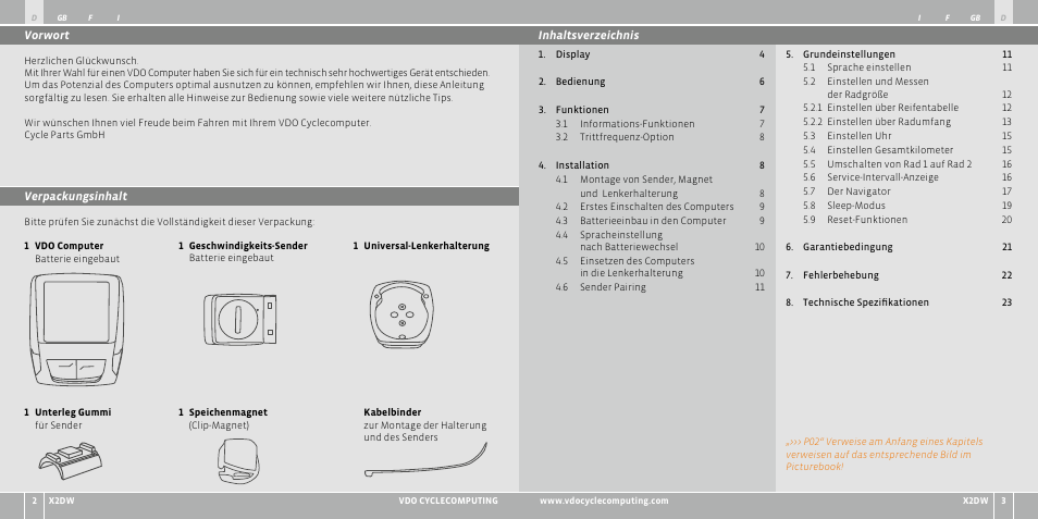 VDO WL X2 DW User Manual | Page 2 / 336