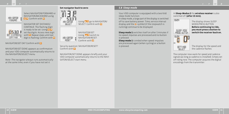 VDO WL X2 DW User Manual | Page 21 / 336