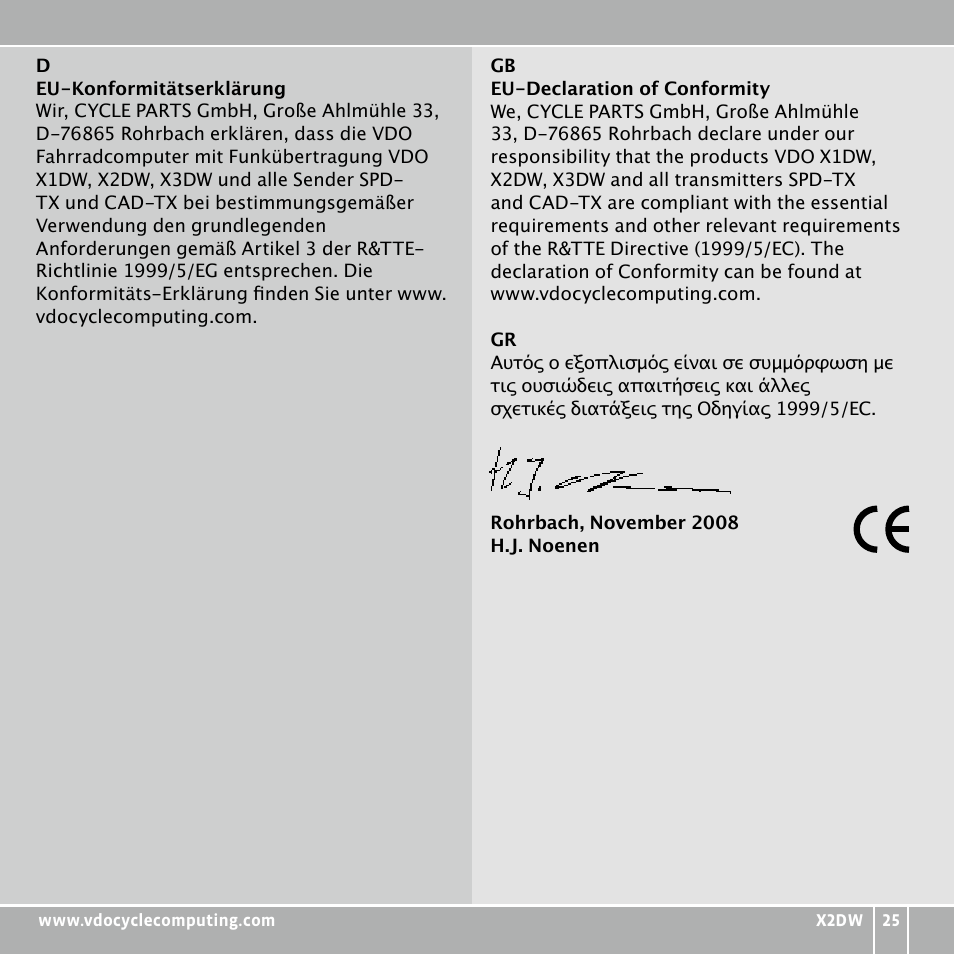 VDO WL X2 DW User Manual | Page 233 / 336