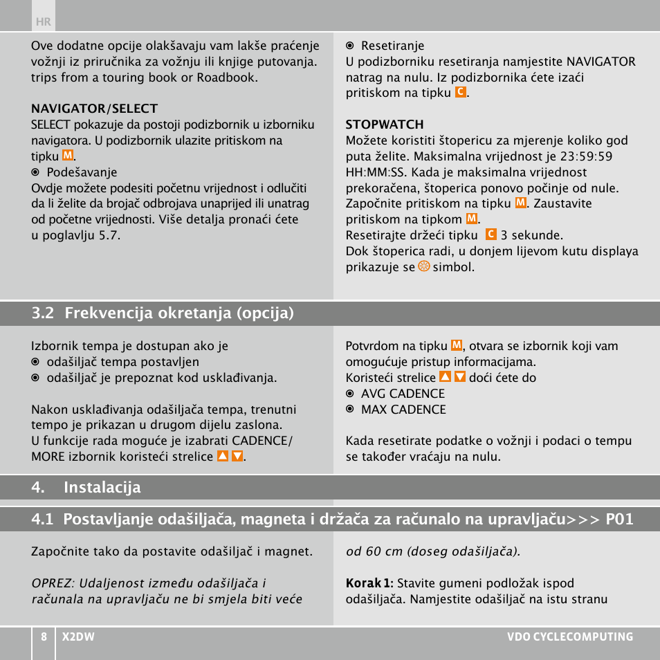 VDO WL X2 DW User Manual | Page 242 / 336