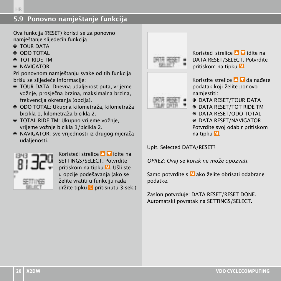 VDO WL X2 DW User Manual | Page 254 / 336