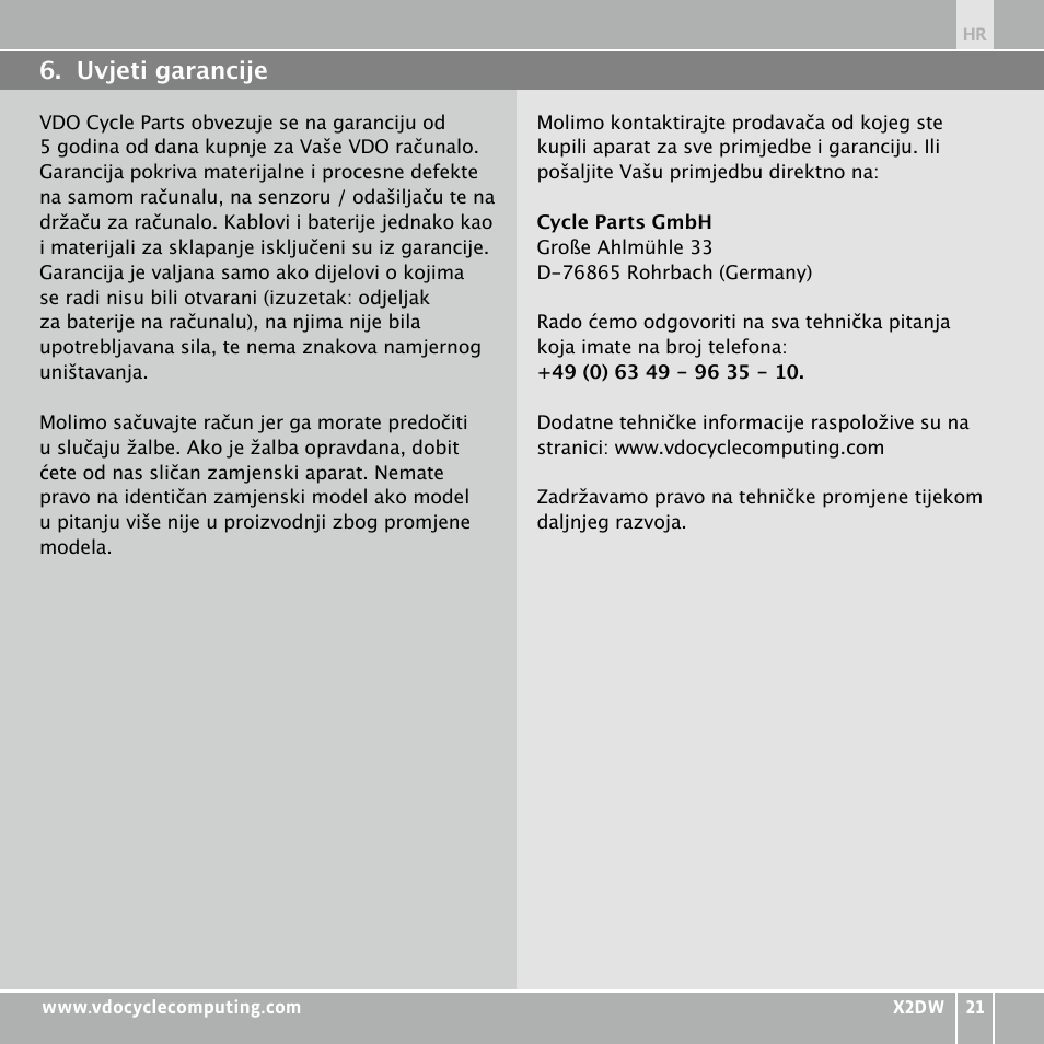 VDO WL X2 DW User Manual | Page 255 / 336