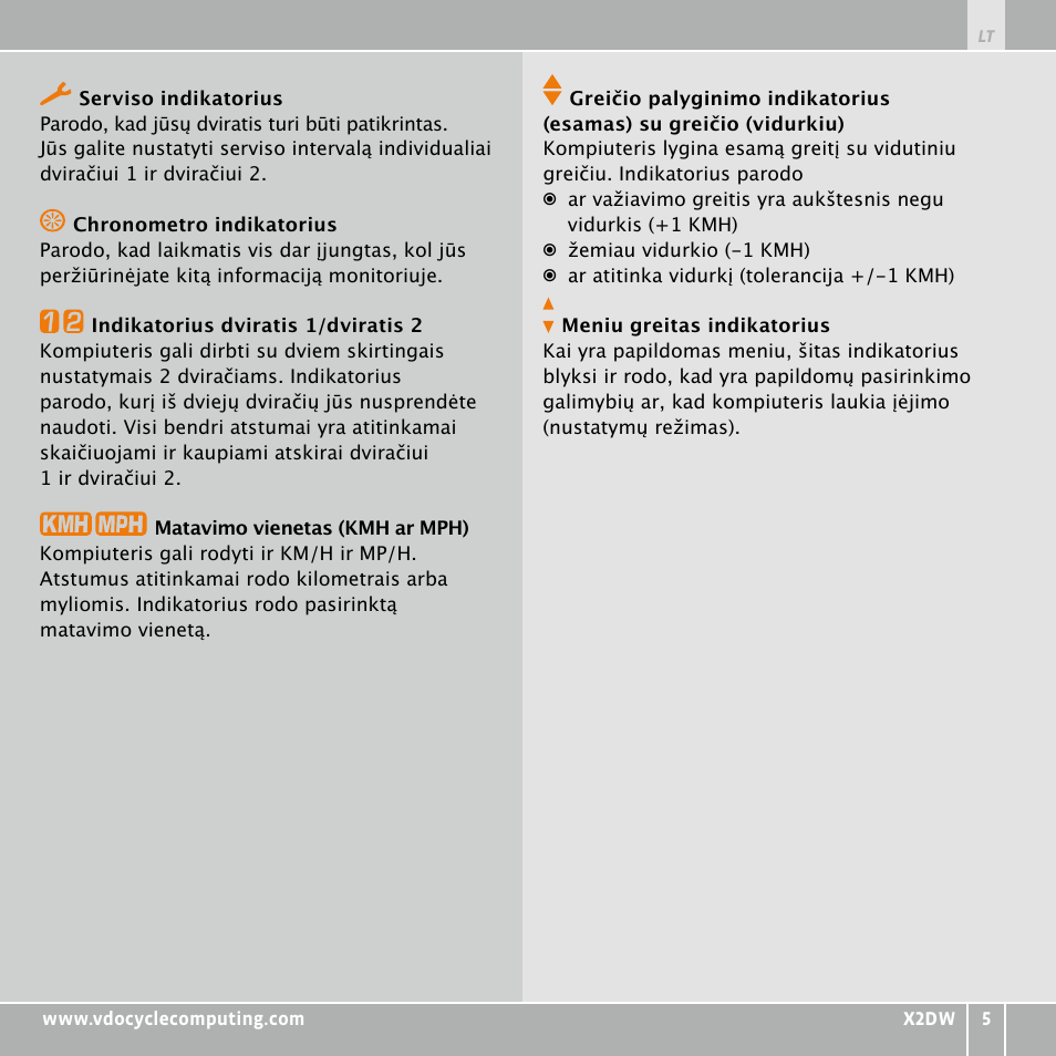 VDO WL X2 DW User Manual | Page 265 / 336