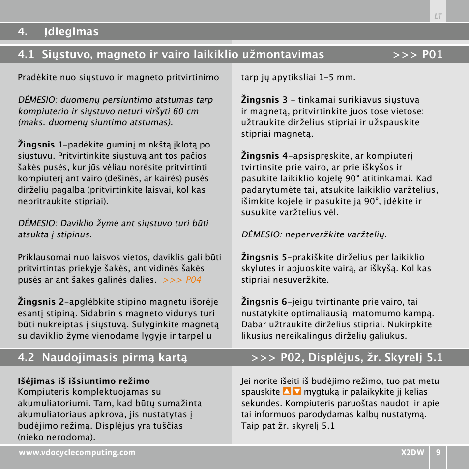 VDO WL X2 DW User Manual | Page 269 / 336