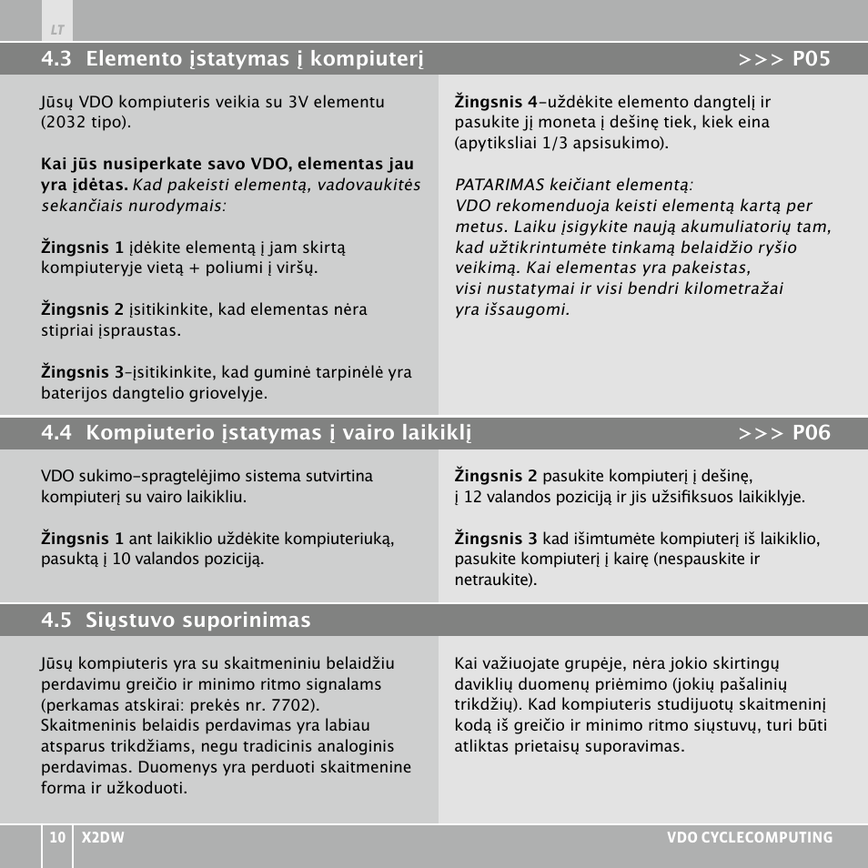 VDO WL X2 DW User Manual | Page 270 / 336