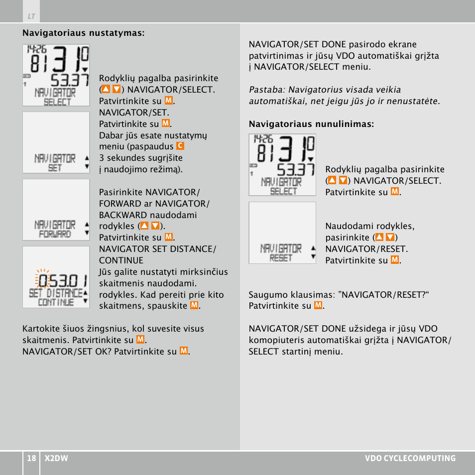 VDO WL X2 DW User Manual | Page 278 / 336