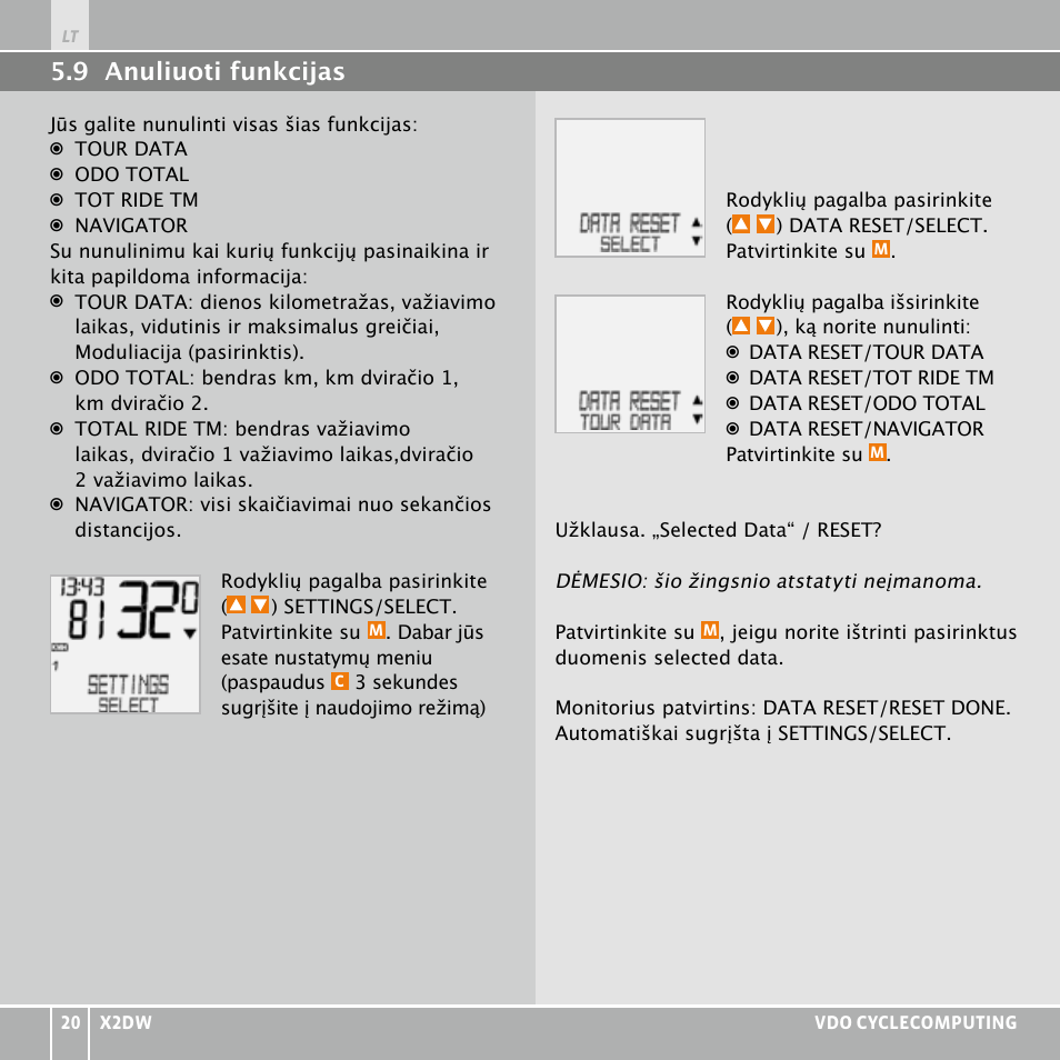 VDO WL X2 DW User Manual | Page 280 / 336