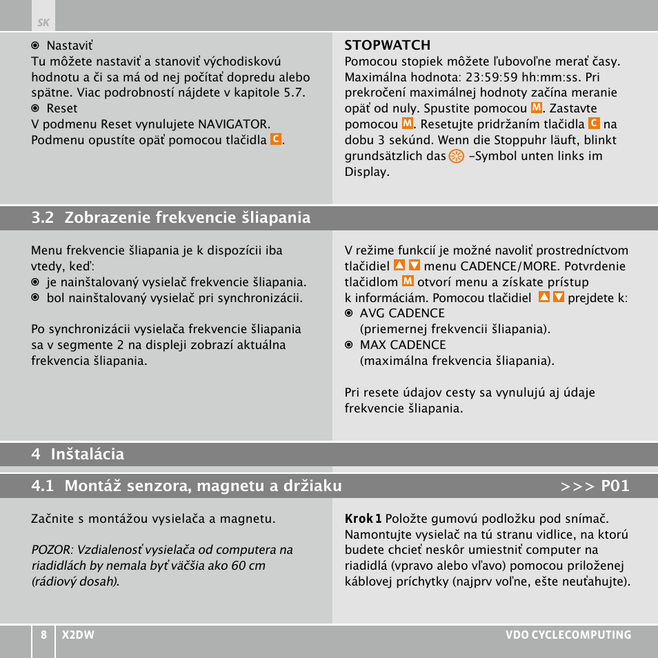 VDO WL X2 DW User Manual | Page 320 / 336