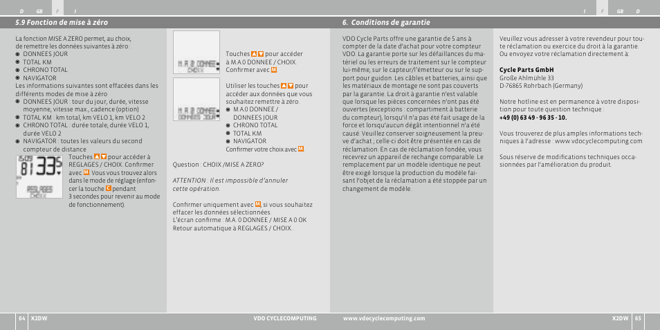 VDO WL X2 DW User Manual | Page 33 / 336