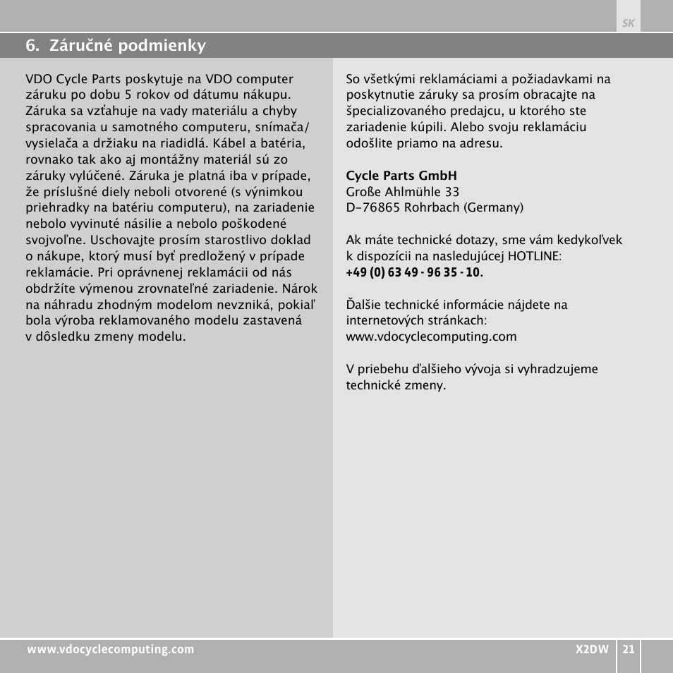 VDO WL X2 DW User Manual | Page 333 / 336