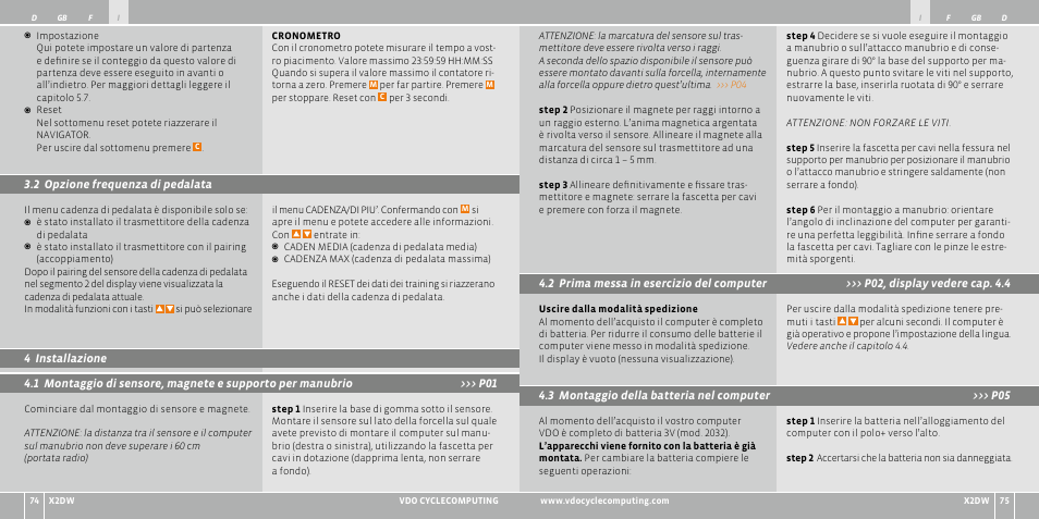 VDO WL X2 DW User Manual | Page 38 / 336