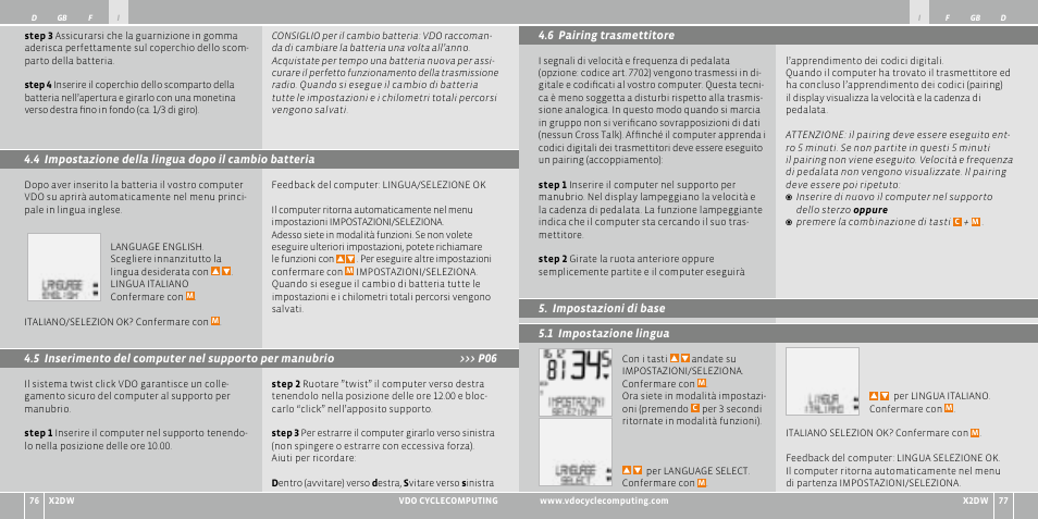 VDO WL X2 DW User Manual | Page 39 / 336