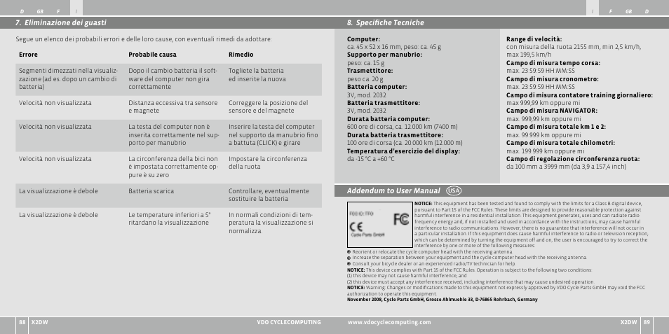 VDO WL X2 DW User Manual | Page 45 / 336