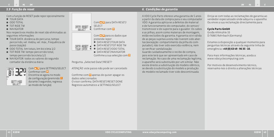 VDO WL X2 DW User Manual | Page 69 / 336