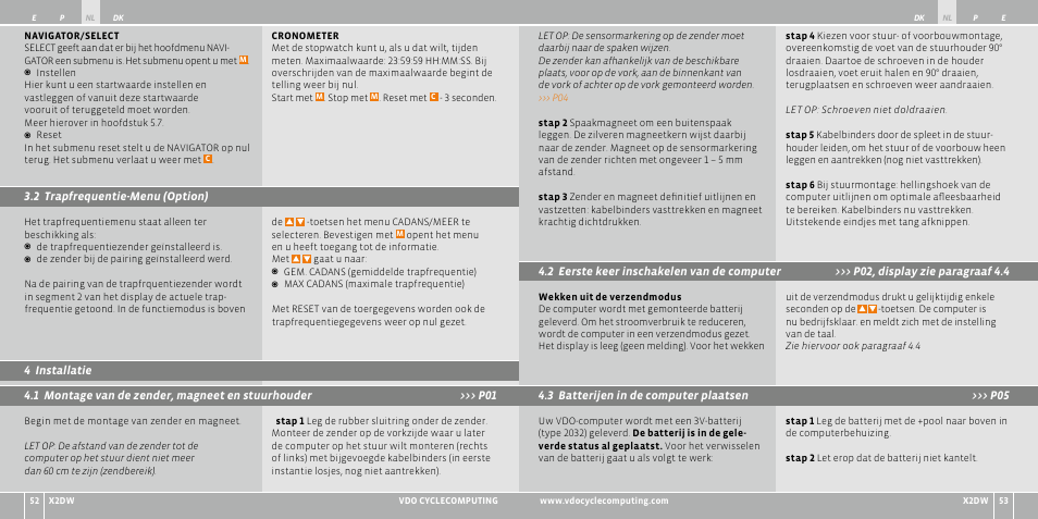 VDO WL X2 DW User Manual | Page 74 / 336