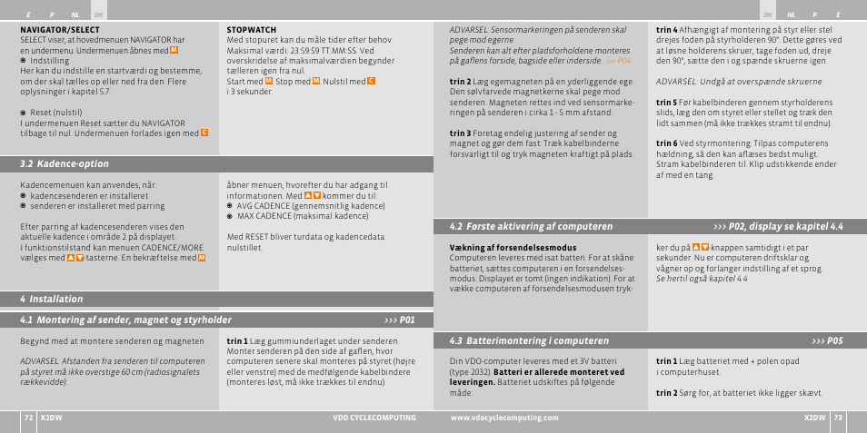 VDO WL X2 DW User Manual | Page 84 / 336