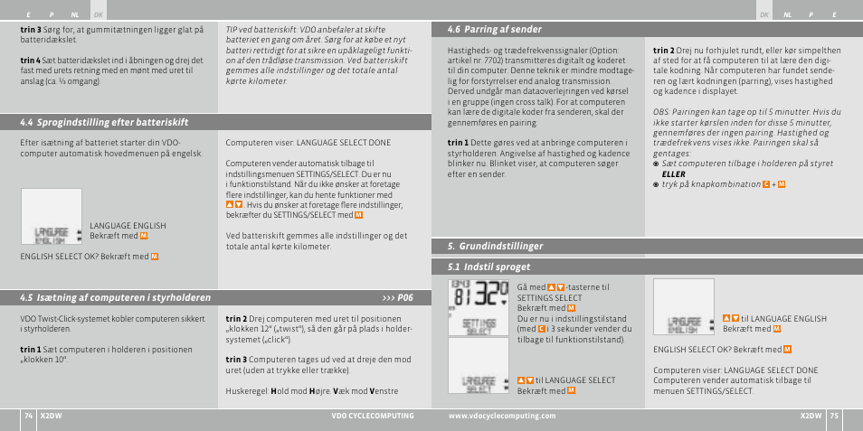 VDO WL X2 DW User Manual | Page 85 / 336