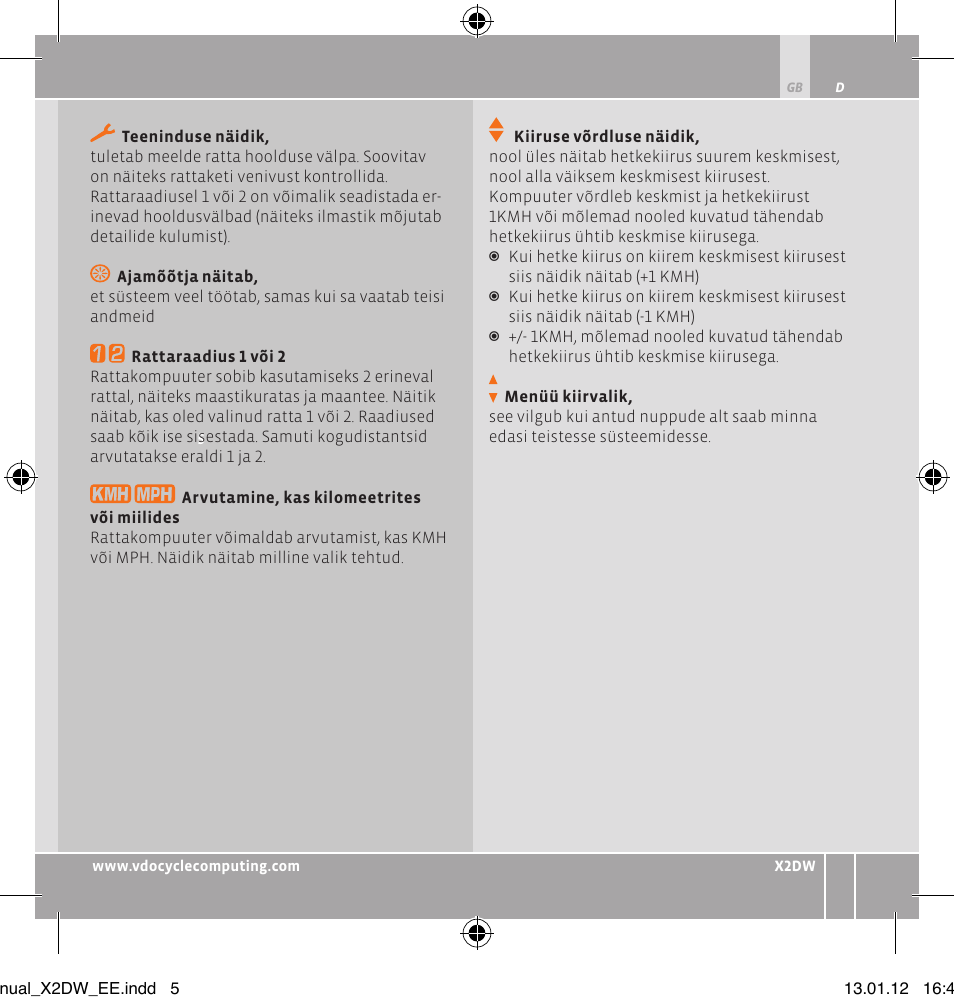 VDO WL X2 DW User Manual | Page 97 / 336