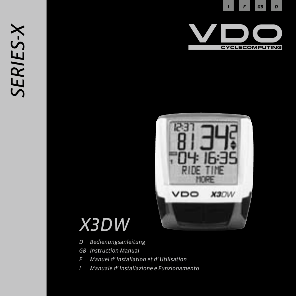 VDO WL X3 DW User Manual | 364 pages