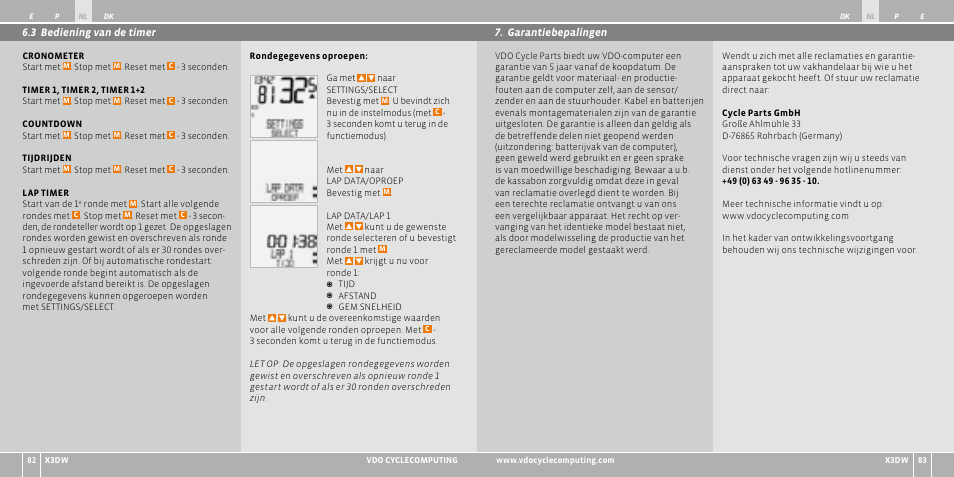 VDO WL X3 DW User Manual | Page 101 / 364