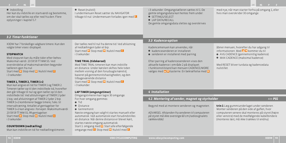 VDO WL X3 DW User Manual | Page 106 / 364