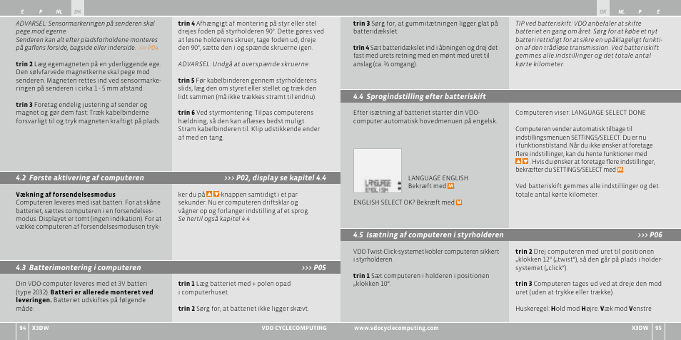 VDO WL X3 DW User Manual | Page 107 / 364