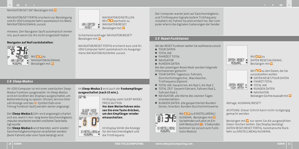 VDO WL X3 DW User Manual | Page 11 / 364