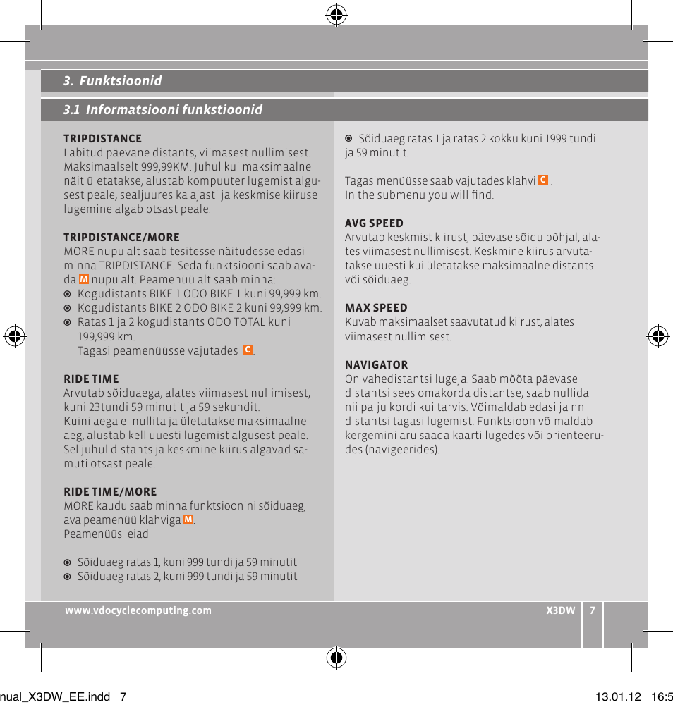 VDO WL X3 DW User Manual | Page 125 / 364